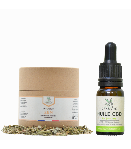 Pack Zen : Huile Bio CBD 5% et Infusion Bio Zen