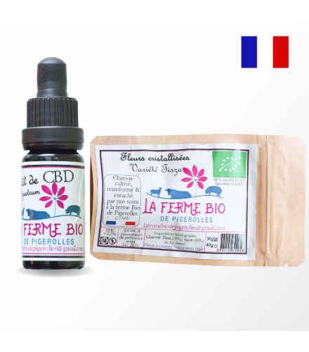Pack découverte Ferme bio de Pigerolles (huile CBD + fleur cristallisée)